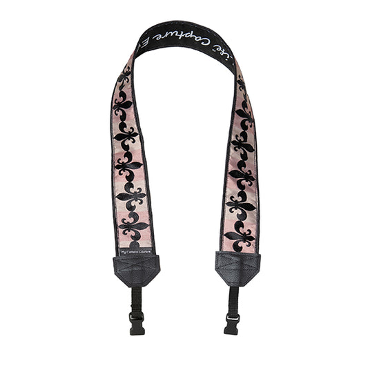 Rose Gold Fleur-de-Lis DSLR Camera Strap