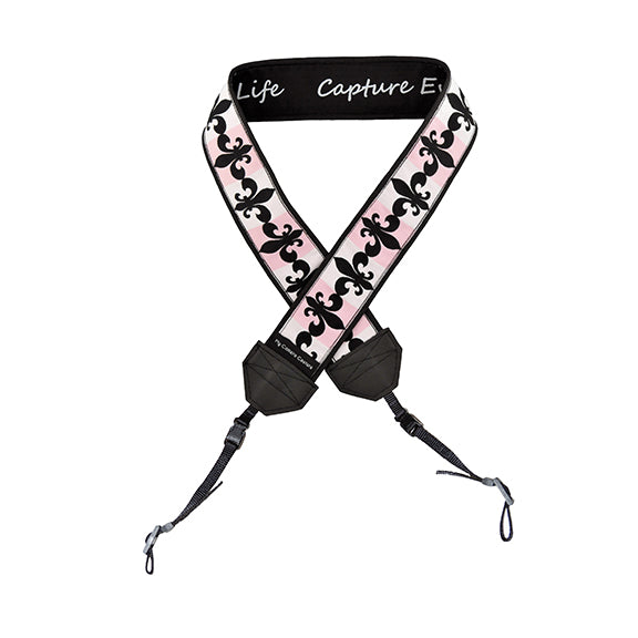 Pink Fleur-de-Lis DSLR Camera Strap