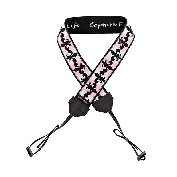 Pink Fleur-de-Lis DSLR Camera Strap