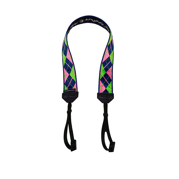 Blue, Green and Pink Argyle DSLR Camera Strap