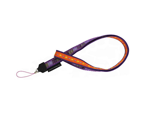 Purple Squares with Orange Neck Lanyard