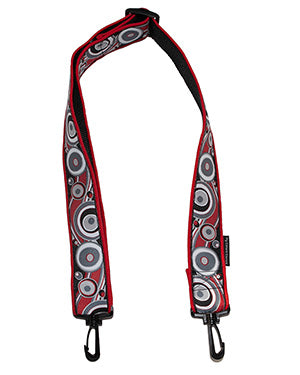 Red, White and Grey Retro Hoops Large Bag Strap