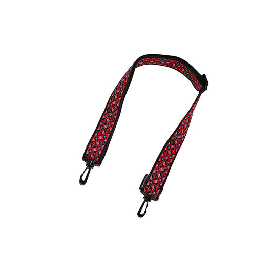 Red and Black Rosettes Large Bag Strap