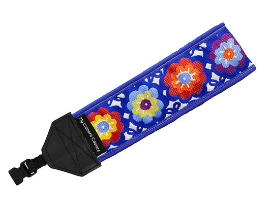 Lacy Blue Flowers Wrist Strap